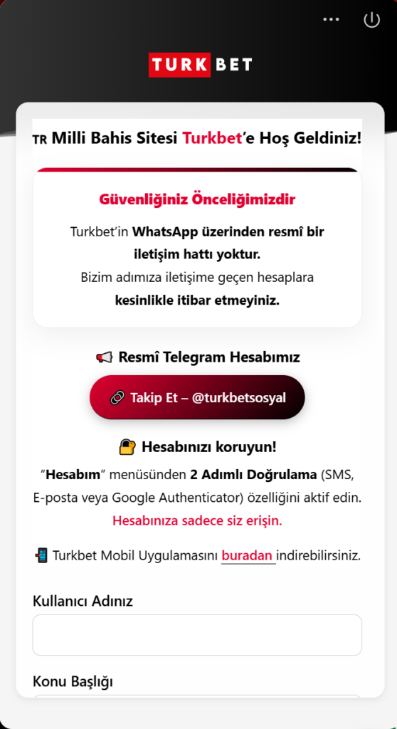 Turkbet destek